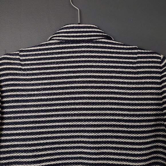 Tory Burch navy and white striped raffia coat-style Elaina - Picture 13 of 15